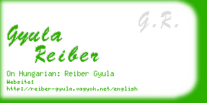 gyula reiber business card